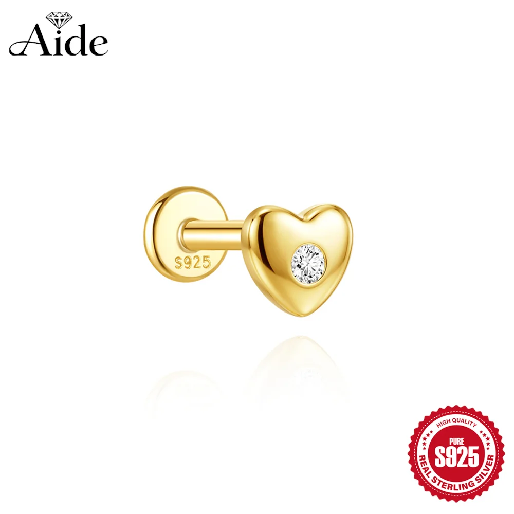 AIDE 925 Sterling Silver Wholesale Design 14K/18K/24K Solid Gold Earring Women's Wedding Engagement Jewelry VIP Customize Design