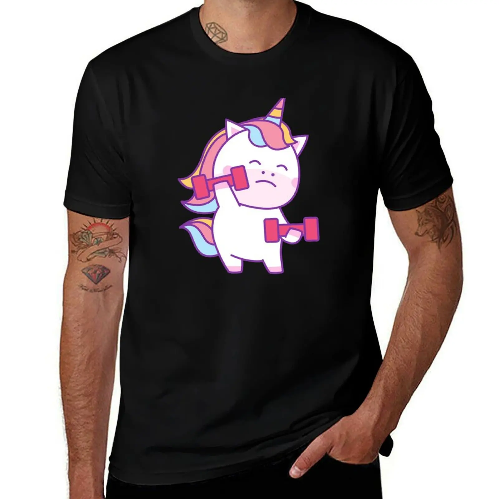 Unicorn Weightlifting - Unicorn T-Shirt Plus Size Basic Cotton T-Shirt