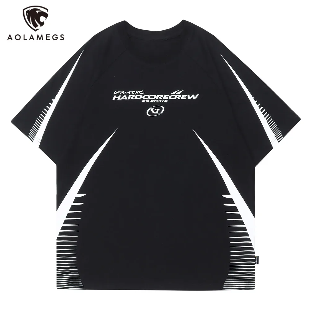 Streetwear Men Oversized Tshirts Black White Splicing Graphic Print T-shirt Hip Hop Harajuku Top Tees Loose Casual Short Sleeves