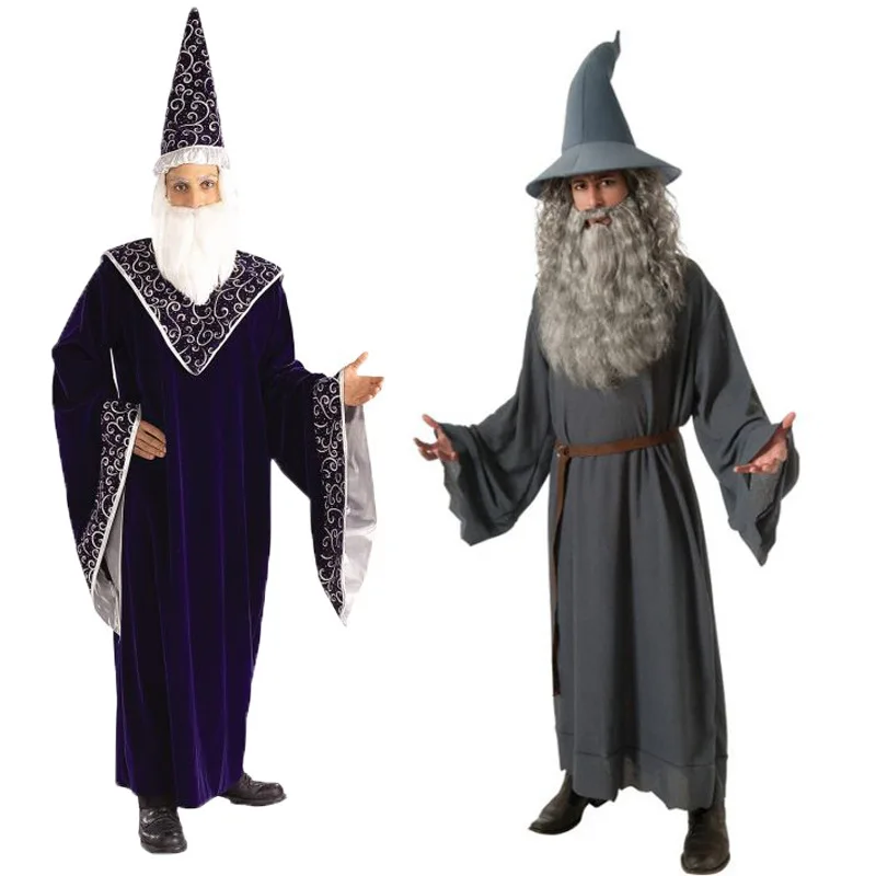 

Wholesale Halloween Costumes For Europe And America: Hobbit Gandalf Wizard Costume Party Costume Performance Costume.