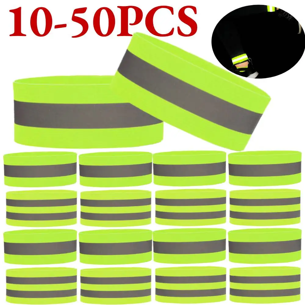 Reflective Arm Bands for Safety Elastic Armband Wristband Ankle Leg Straps Safety Reflector Tape for Night Walking Cycling