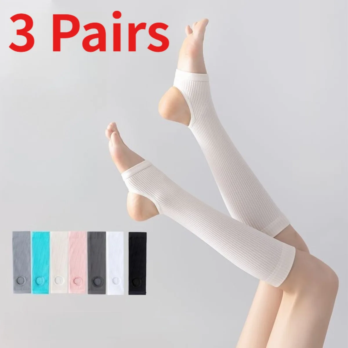

1/3Pairs Women Knee High Compression Socks Foot Open Design Professional Sport Socks for Running Jump Rope Fitness YogaSlim Calf