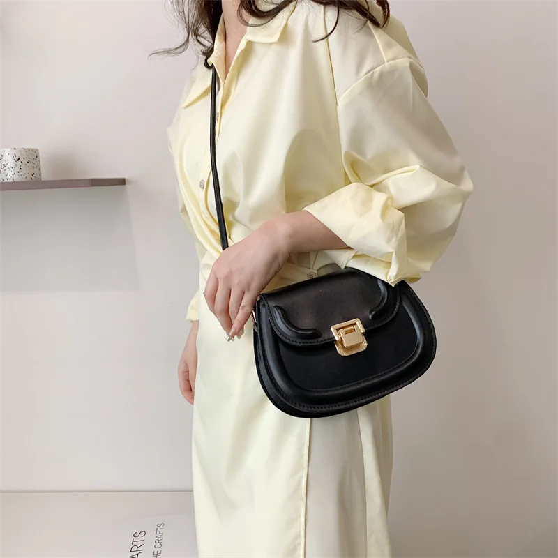 Korea Style Fashion Crossbody Bags For Women Solid Pu Leather Shoulder Bag Ladies Designer Handbags And Purses