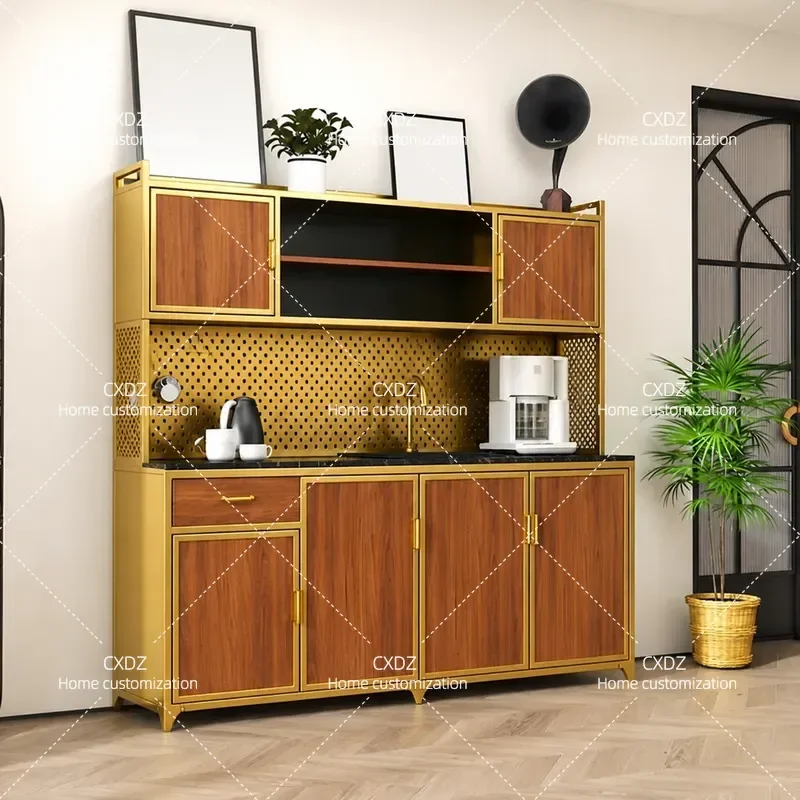 Industrial Style Washbasin Cabinet Combo Multi Functional Tea Sideboard Dining Storage Unit Customizable Locker