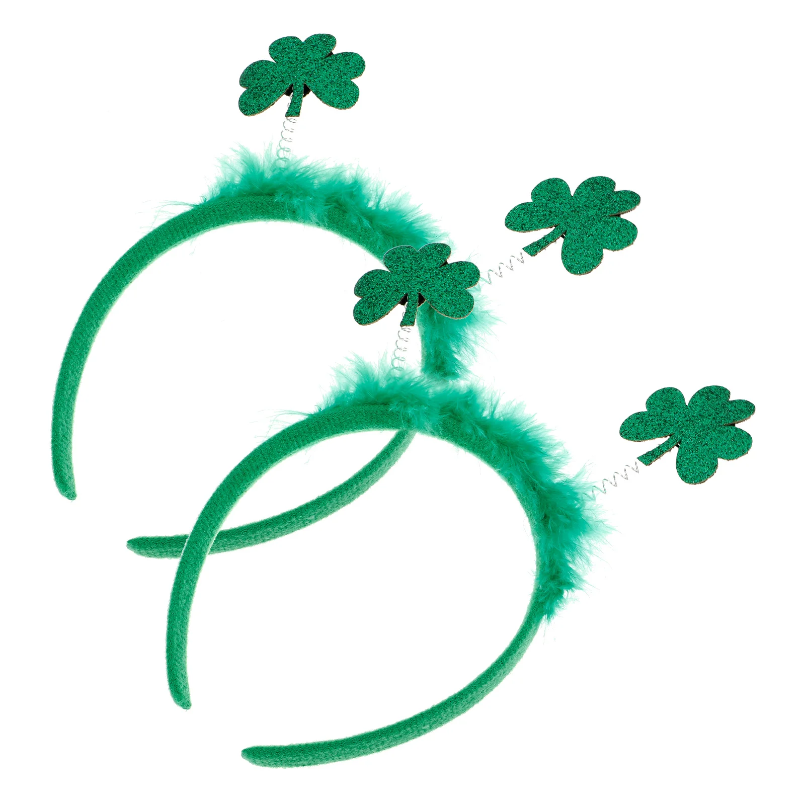 2 Pcs Flash Irish Festival Headbands Miss Hair Ribbons Headscarf Plush Strip Party Hoop