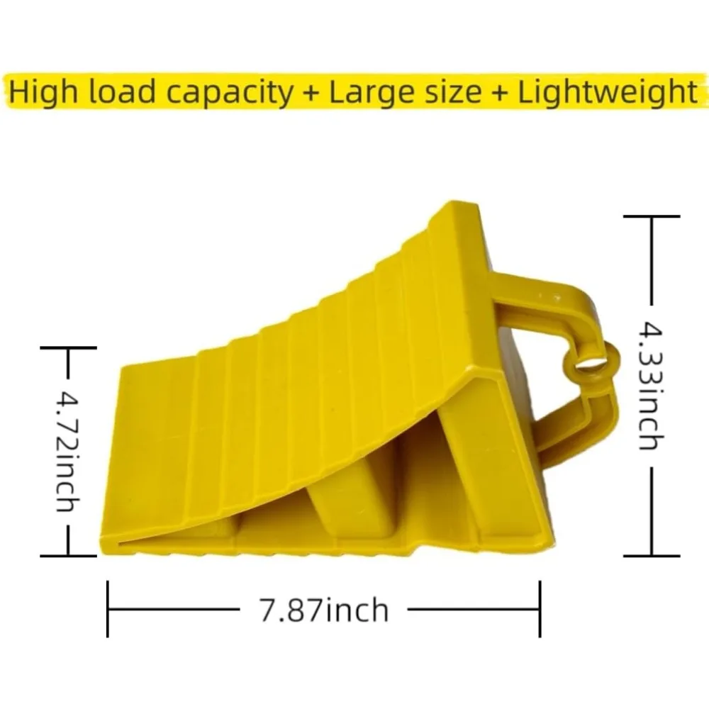 2Pcs Non-Slip Wheel Chocks for Trucks, Trailers, RVs & Cars - Parking Blocks for Slopes, Garage, Maintenance