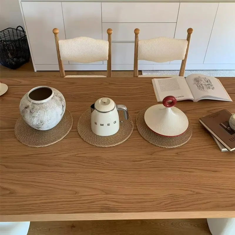 Imagen 6: Mesa de comedor de diseño con patas blancas, muebles de lujo para jardín, mesa de comedor de madera, mesa de conferencias, mesa de jantar para el hogar