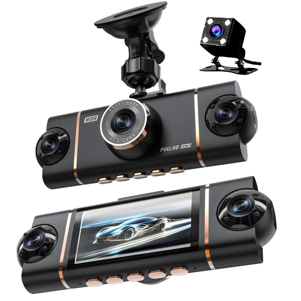 360° Auto Camera 4-Channel WiFi Dash Cam  Video Recorder For Night Vision App Control Loop Recording Automotive Accessories