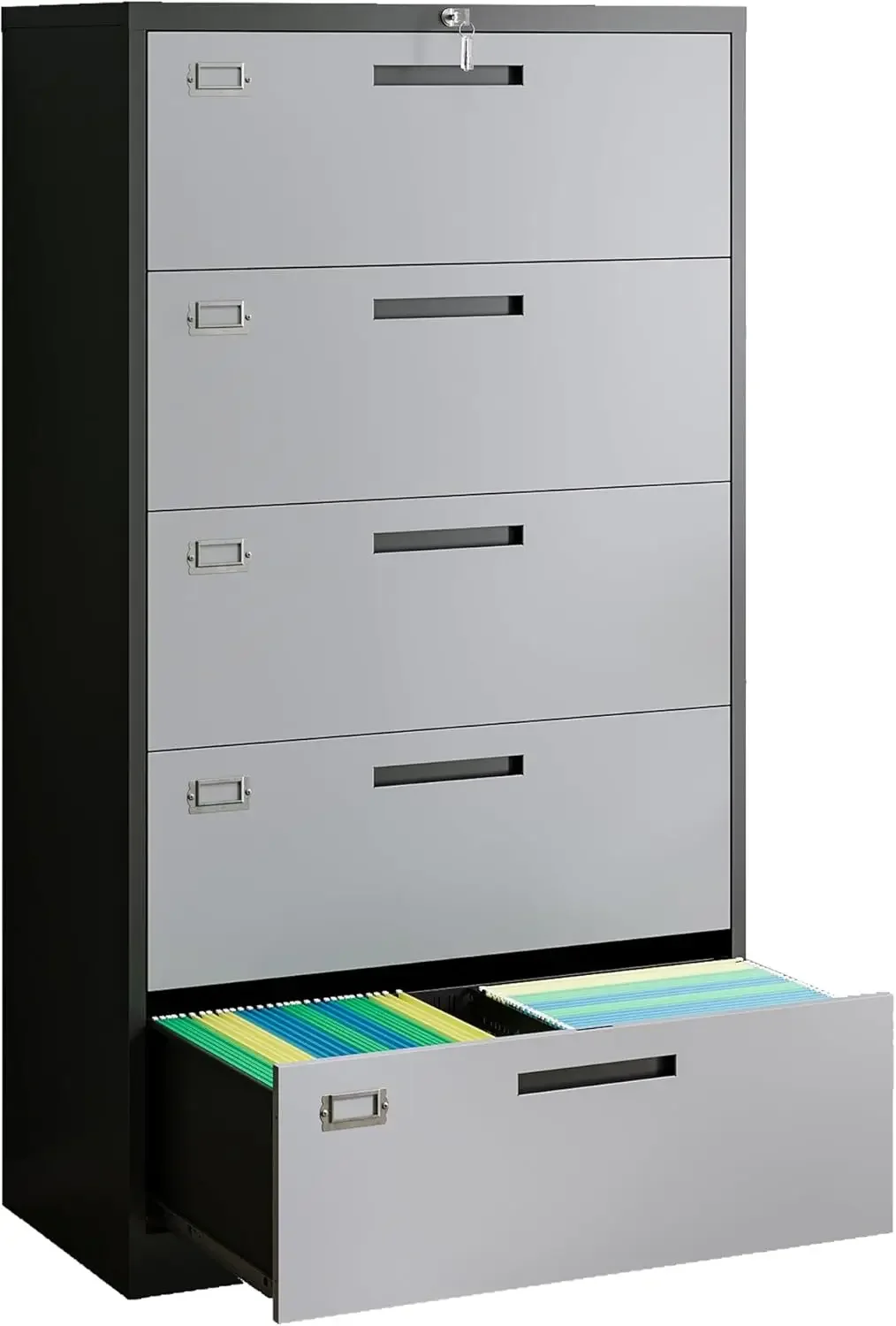 

Letaya 5 Drawer File Cabinet with Lock,Metal Lateral Filing Cabinets for Home Office Hanging Files Letter/Legal/F4/A4 Size