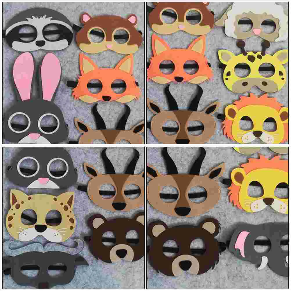 10 Pcs Felt Goggles Halloween Mask Cosplay Animals Shape Performance The Party Festival Child