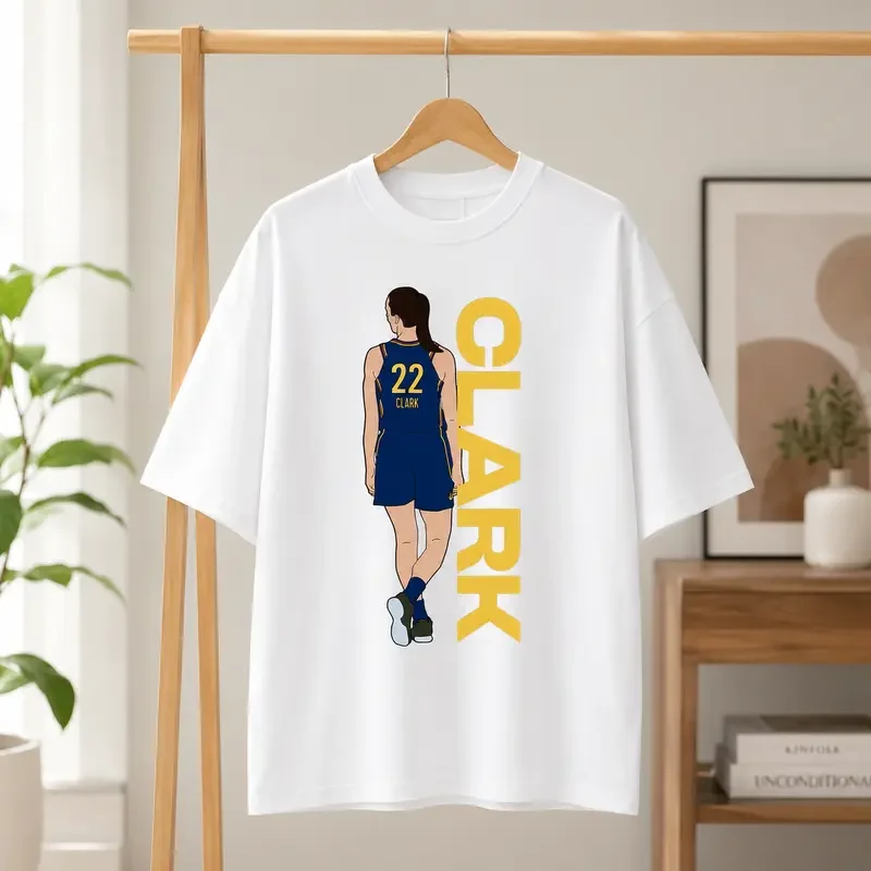 Unisex  Caitlin Clark Basketball Graphic T Shirt Number 22 Vintage Sports Tee Female Hoops Fan Streetwear Oversized Casual Athletic Shirt