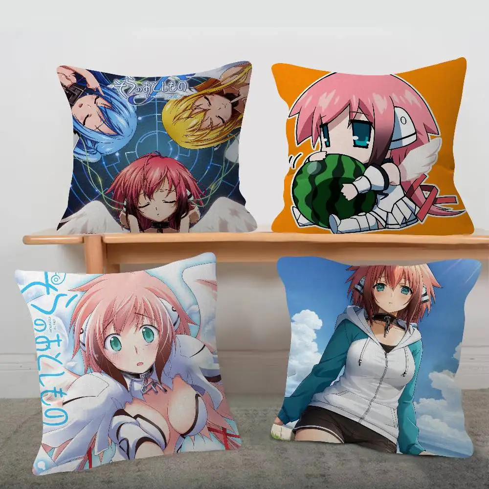 Anime Heaven's Lost Property Cartoon Series Square Pillowcase Soft Waist Sofa Cushion Cover Bedroom Room Pillowcase