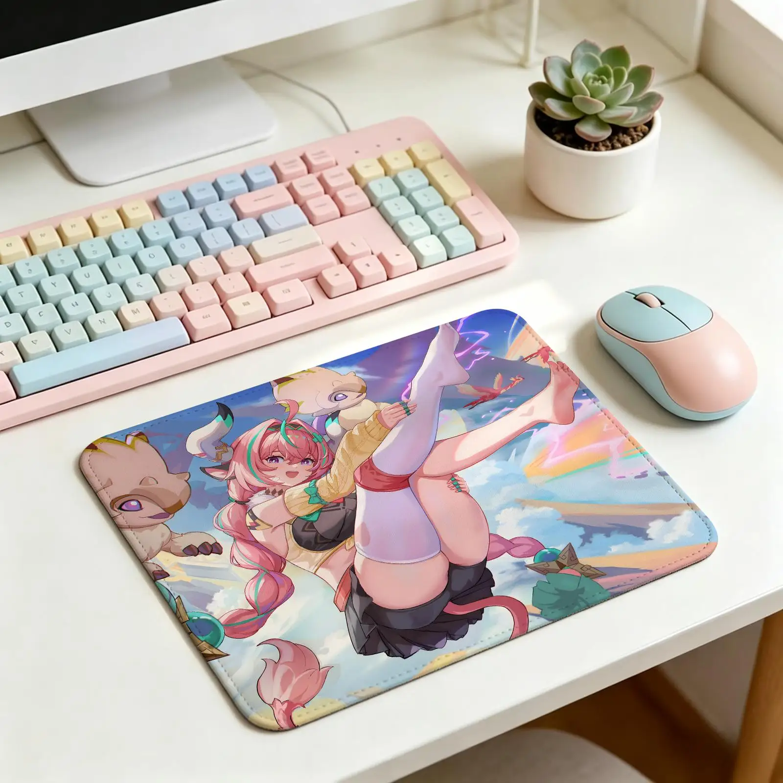 S/M/L Gaming Mat,Reinforced Stitched Edge,genshin impact Varesa Portable Non‑Slip Pad for Laptop Office & E‑Sports Game Play