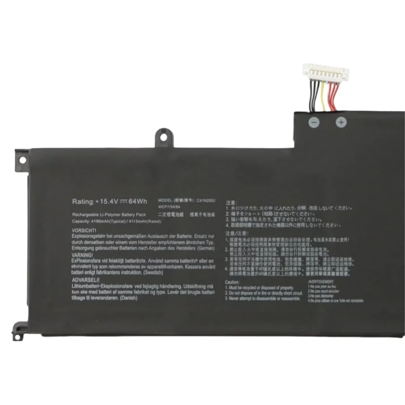 New C41N2002 Laptop Battery 15.4V 64Wh For Asus ZenBook Pro 15 UX535 UX535L UX535LH UX535LI UX535LH-BH74 UX535LH-BN002T 8 Cell