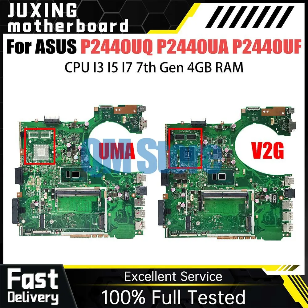 

P2440U Notebook Mainboard For ASUS PRO P2440UQ P2440UA P2440UF P2440 Laptop Motherboard CPU I3 I5 I7 7th Gen 4GB RAM 940MX