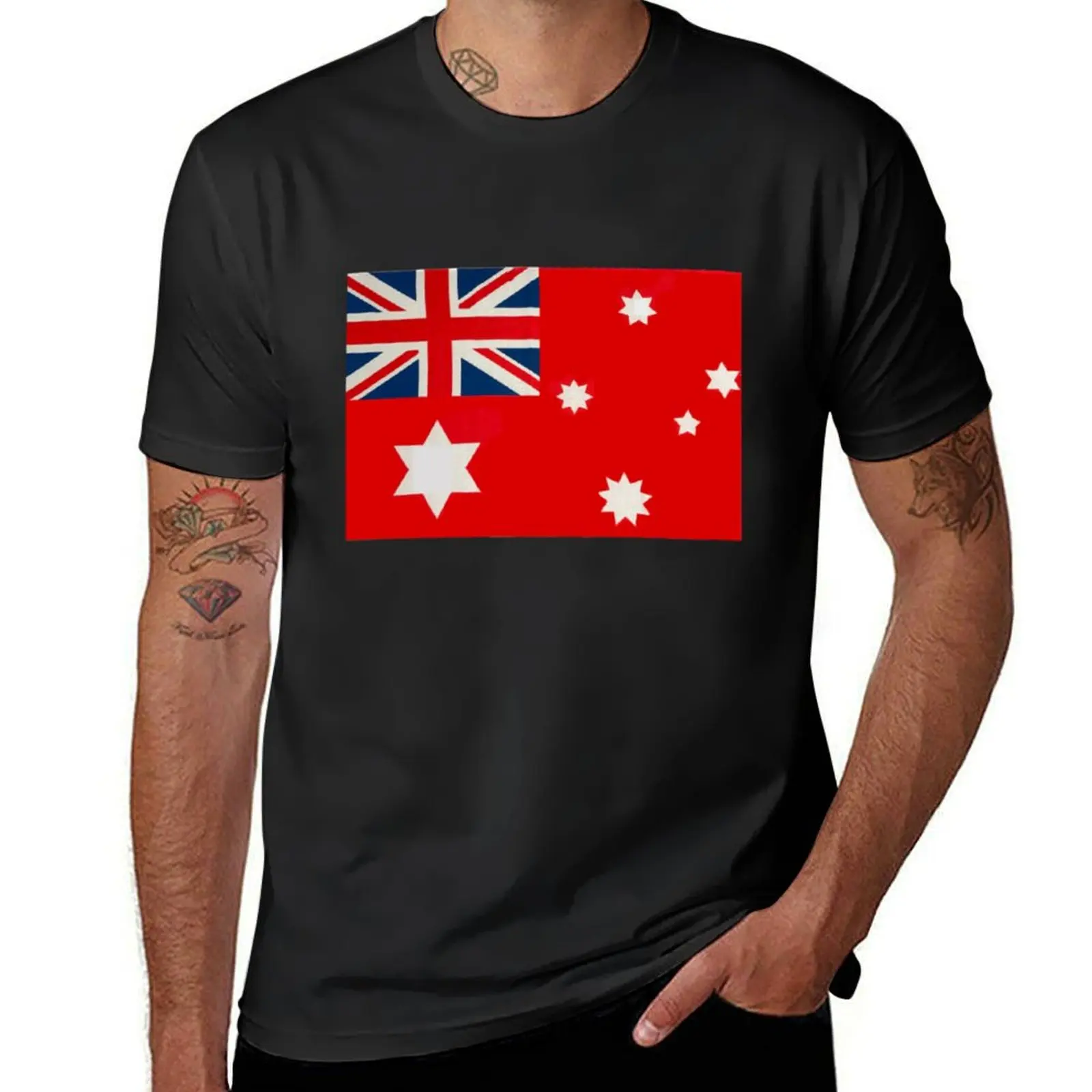 

Australia Red Ensign Flag T-Shirt Short sleeve tee blanks anime men t shirt