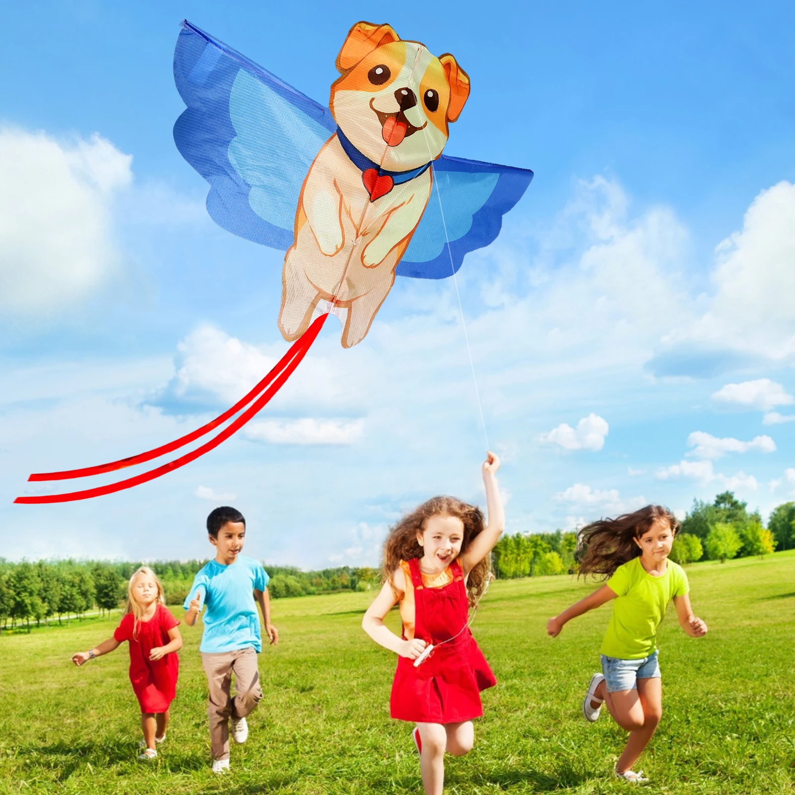 Nieuwe Outdoor Fun Sport Leuke Hond Vlieger Beginnersvliegers Wordt geleverd met touw en handvat