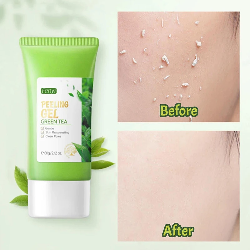 

Facial Exfoliating Peeling Gel Face Scrub Moisturizing Whitening Green Tea Remove Blackhead Acne Detoxifies & Cleanses All Skin