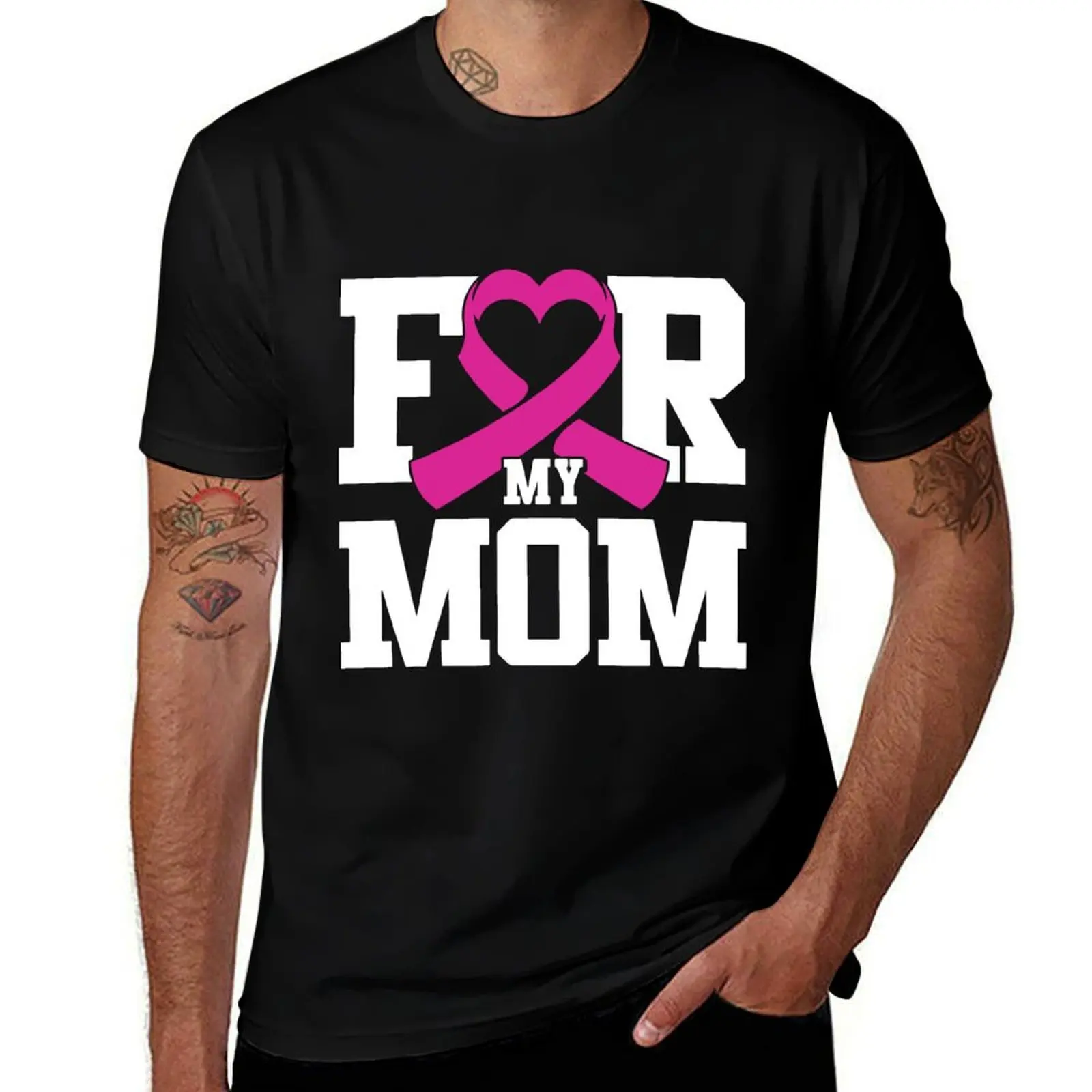 Threadrock For My Mom Breast Cancer Awareness Cancer T-Shirt man graphic t shirt cotton t shirts man 100% man tshirt T-Shirt