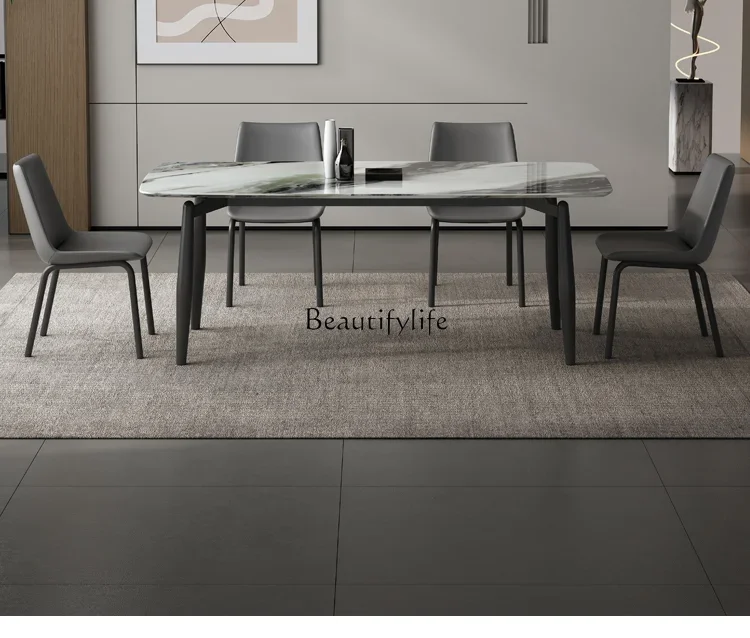 

Italian Minimalist Natural Marble Dining-Table Modern Simple Home New Dining Table