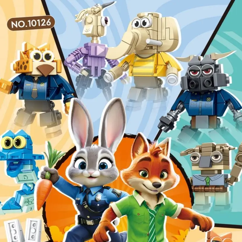 Zestaw Klocków Zootopia 2 Judy Królik Nick Lis Seria Anime Figurka Klocki dla Dzieci Prezent na Boże Narodzenie Urodziny Zabawki Blind Box