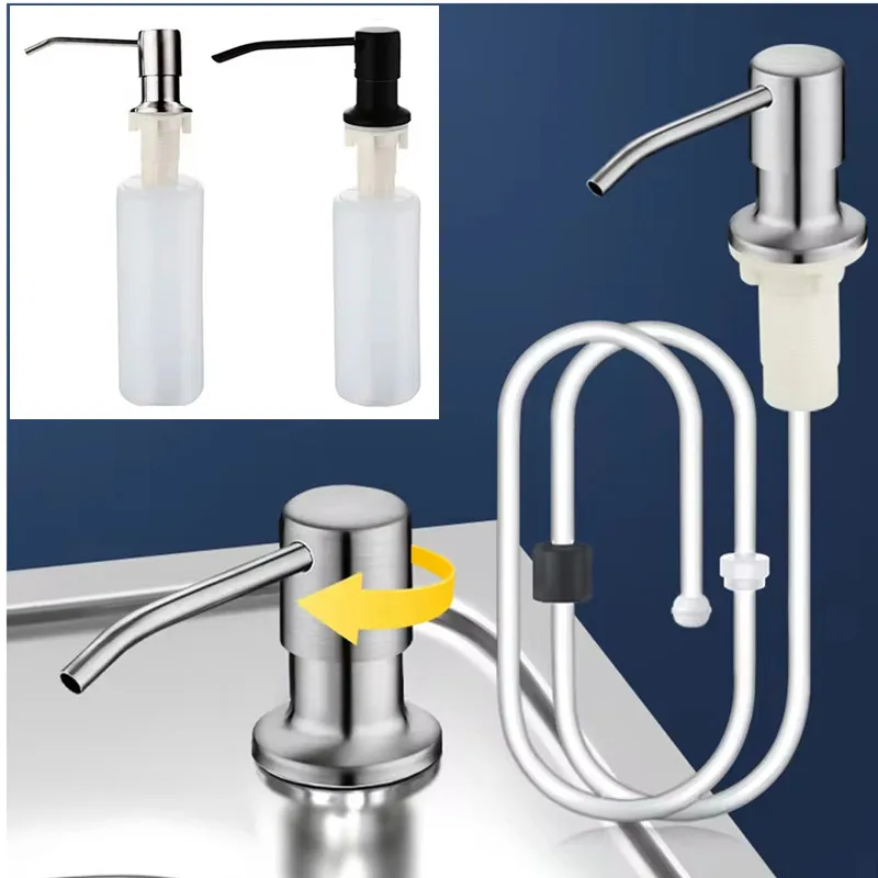 Stainless Steel Liquid Soap Dispenser Pump Kitchen Sink Hand Pressure Liquid Dispenser Kitchen Hardware Accessories