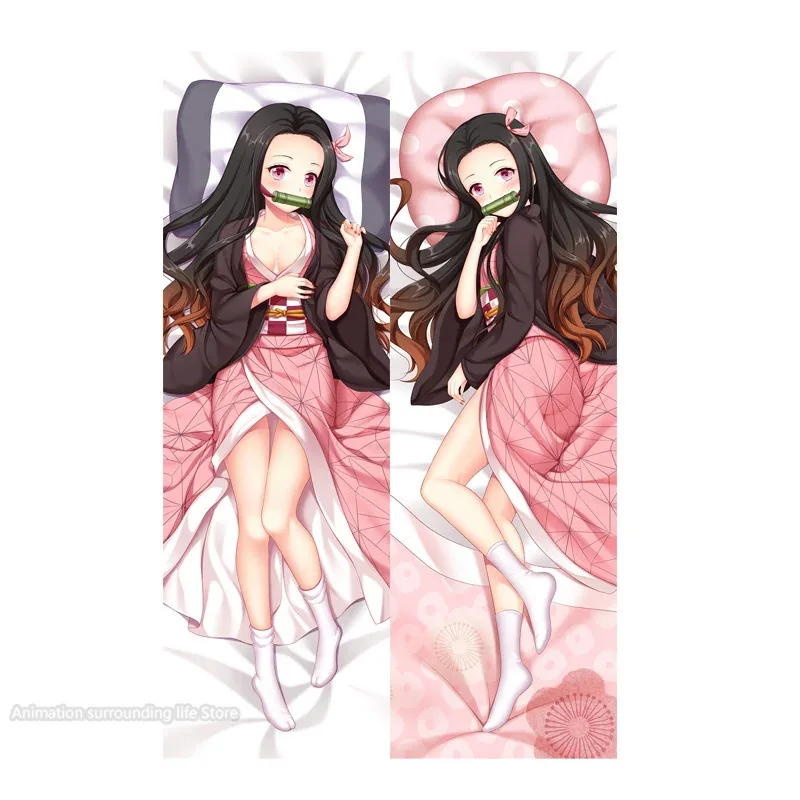 Anime Demon Slayer Dakimakura Pillowcase Kamado Nezuko Home Bedding Hugging Body Pillow Case DIY Custom Cushion Pillow Cover