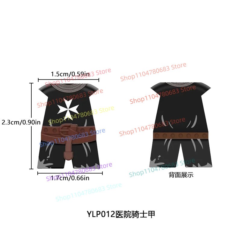 MOC Bouwstenen Middeleeuws Kruisvaarder Armor Accessoire Assemblagemodel Weergave Stuk Jongens Speelgoed Cadeau Verzameldecoratie