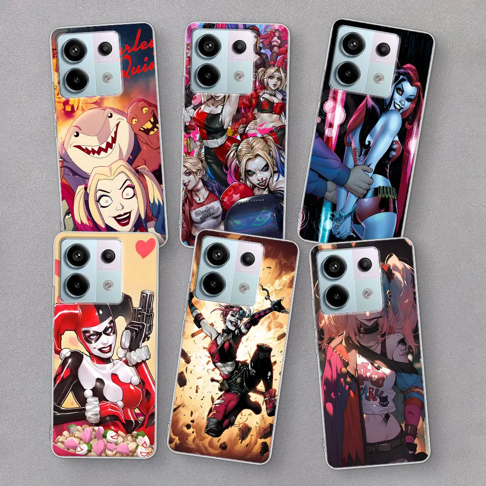 Harley Quinn Case for Xiaomi Redmi 10C 6 S2 Y2 12 12C 10A 7 9 8A 9A 9i 9T 10 Prime 6A 7A 8 10X K20 Transparent Soft Phone Cover