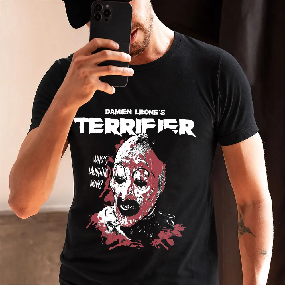 Retro Horror Movie Terrifier Art The Clown Killer Scary Halloween Gift T Shirt 0803 Short Sleeve Graphic clothes All size tops