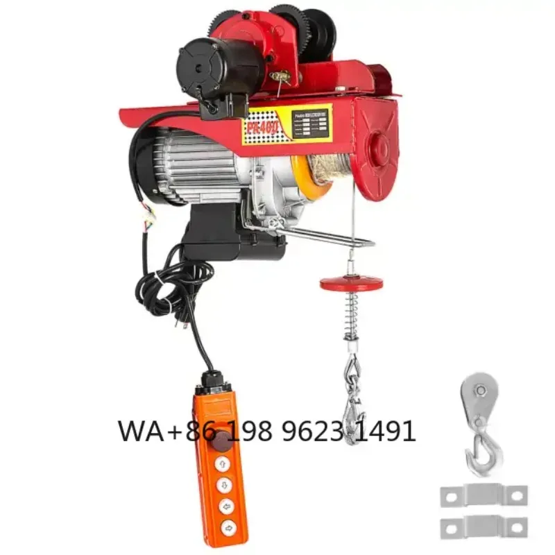 PA Series Mini Electric Wire Rope HoistRemote Control Motorized Trolley Overhead Winch Construction Lifting Machine