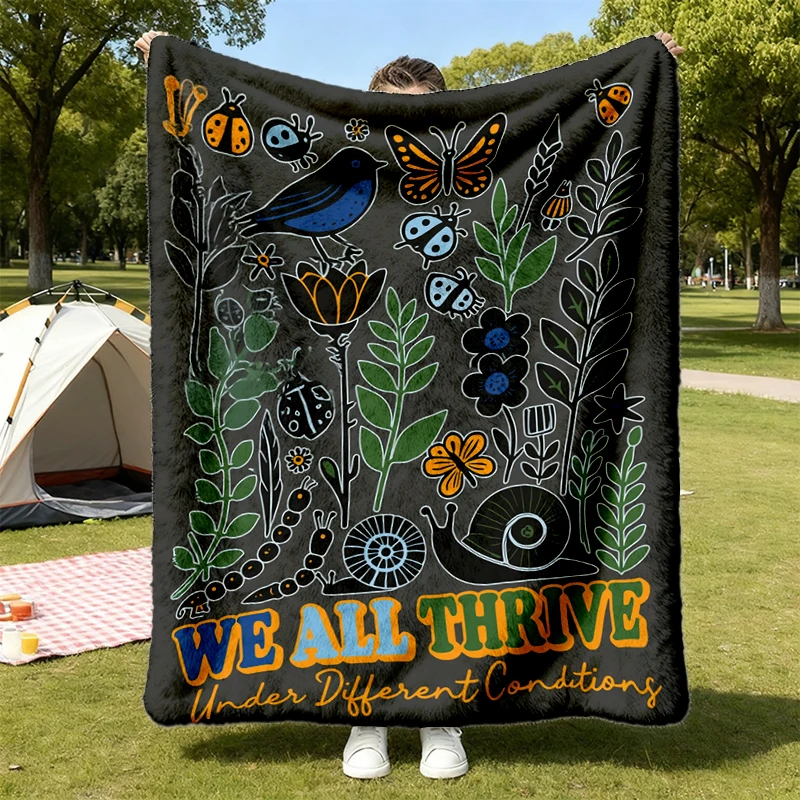 Autism Acceptance Soft Blanket, Neurodivergent Comfy Blanket, SLP Flannel, Special Ed Flannel Throw, Teacher Cozy