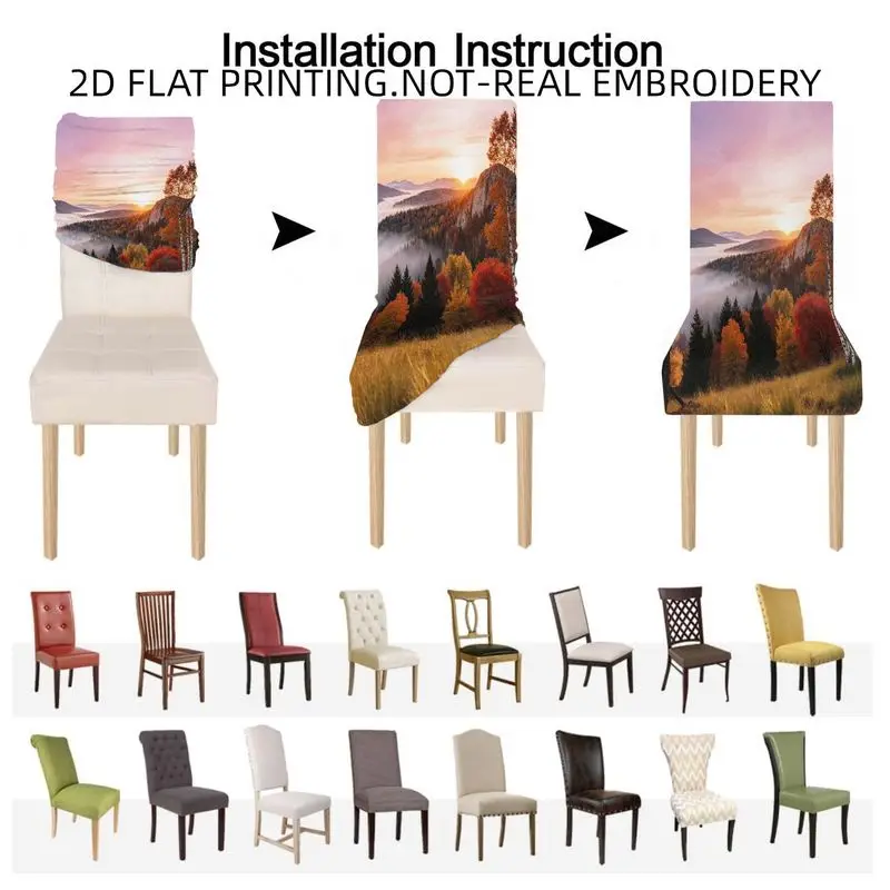 High-back dining chair set, elastic chair cover, cherry blossom bird pattern, dining room, living room, outdoor courtyard.
