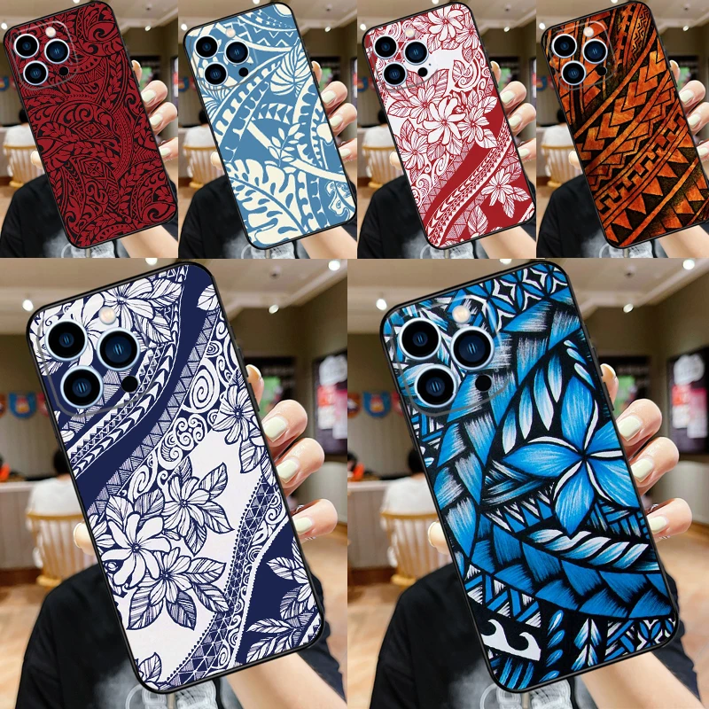 Maori Polynesian Samoan Tribal Case For iPhone 16 15 11 12 13 14 Pro Max XS XR X 7 8 Plus 12 13 Mini Soft Cover