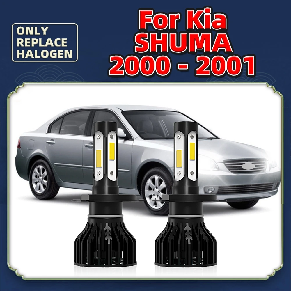 

H4 LED Car Headlight Bulbs For Kia Shuma 2001 2000 Vehicles Replace 360° Four-sides Front Hi Lo Beam Headlamps 12V Turbo Luces