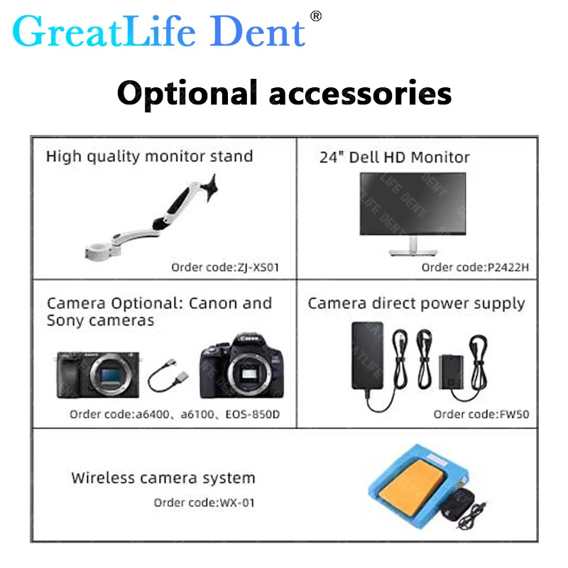 GreatLife-Dent COXO C-CLEAR-1 Microscópio, Sistema Óptico Apocromático Embutido, Câmera Digital Len, 180 ° Ajustável, 100-240V