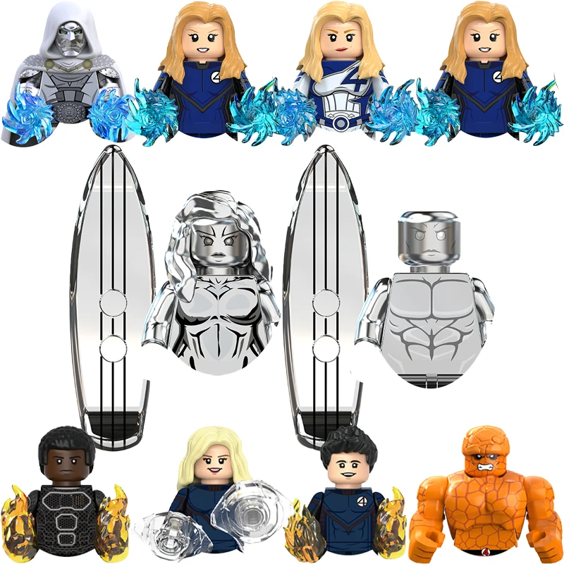 

Invisible Woman New Dr.Doom Fantastic Four Silver Surfer Bricks For Toys Gift Mini Action Figures Children Building Blocks Party