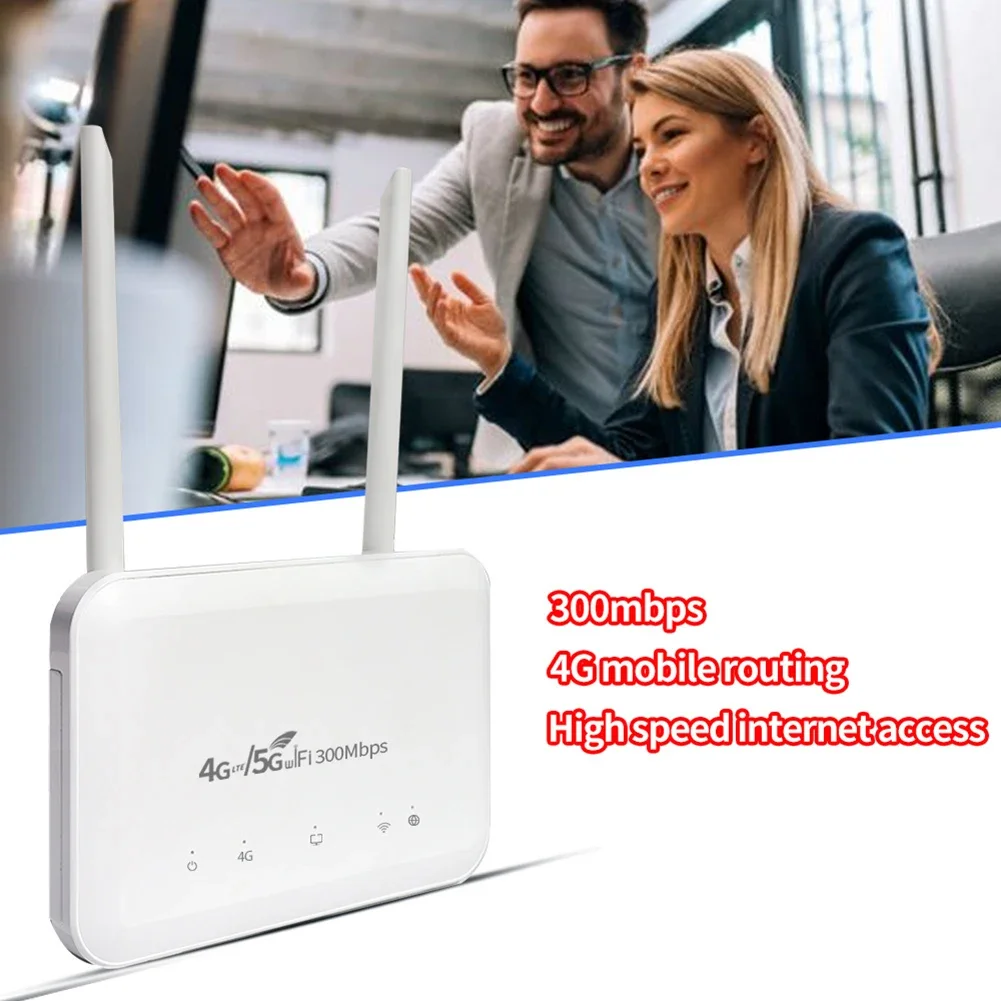 4G LTE WiFi Router Wi-Fi Hotspot with SIM Card Slot 300Mbps Wireless Mobile WiFi Hotspot Routers DNS VPN High Gain Antennas