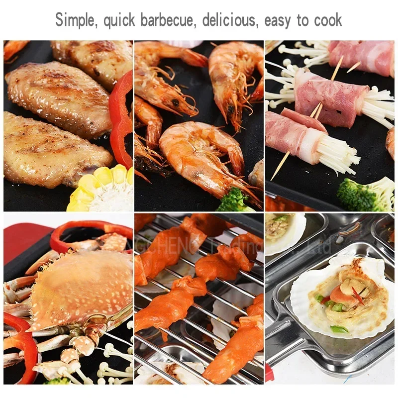 Electric oven household smokeless barbecue oven indoor barbecue machine Korean non stick electric barbecue plate