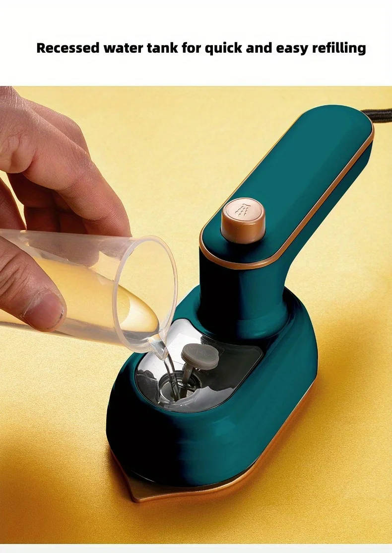 Compact Handheld Steam Iron -180° Rotation, Foldable Design - Convenient for Travel and Quick Makeup Repair - Ultimate Clothing
