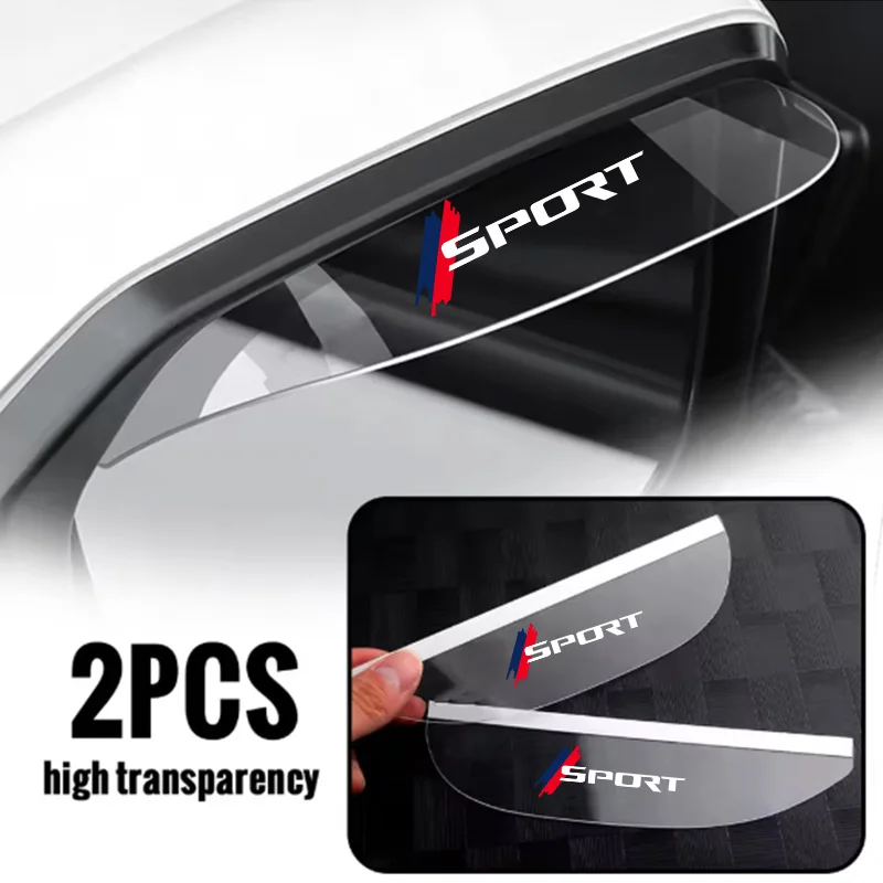Blue and Red Painted Sports Car Rearview Mirror Rain Shield, Rain and Fog Protection, Anti-Glare, Transparent Rainproof Reflective Mirror Waterproof Panel