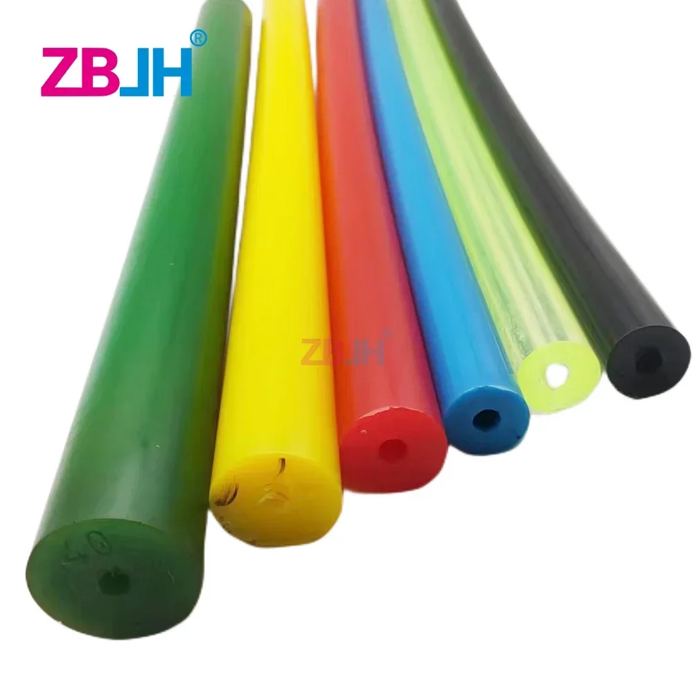 O.D.20mm 60mm I.D.8mm الملونة الجوف PU قضيب المطاط الربيع بار البولي يوريثين مطاطا المطاط العصي 50 سنتيمتر أحمر أصفر أزرق أسود
