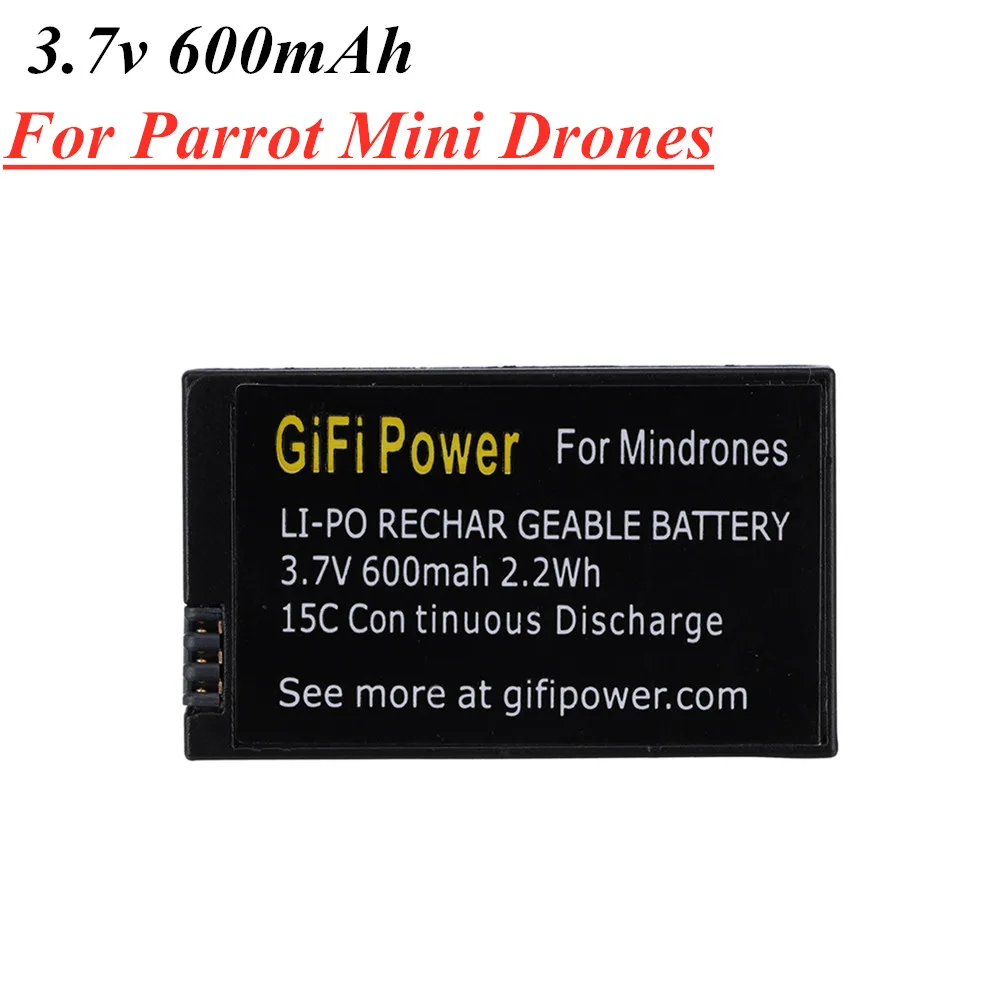 1ชิ้นแบตเตอรี่ Lipo 600mAh 3.7V สำหรับนกแก้วโดรนขนาดเล็กกระโดดซูโม่มินิโดรนแมงมุมกลิ้ง