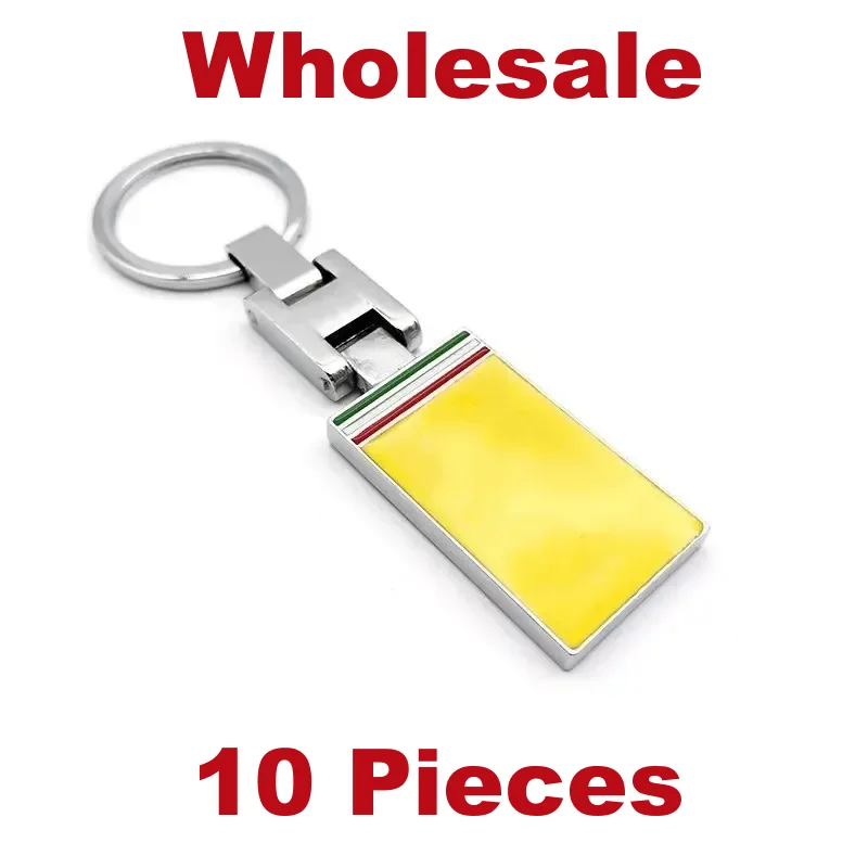 10 Pieces Metal Rectangle Car Keychain Keyring Key Chain Ring Gift for Ferr Auto Vehicle CNYOWO