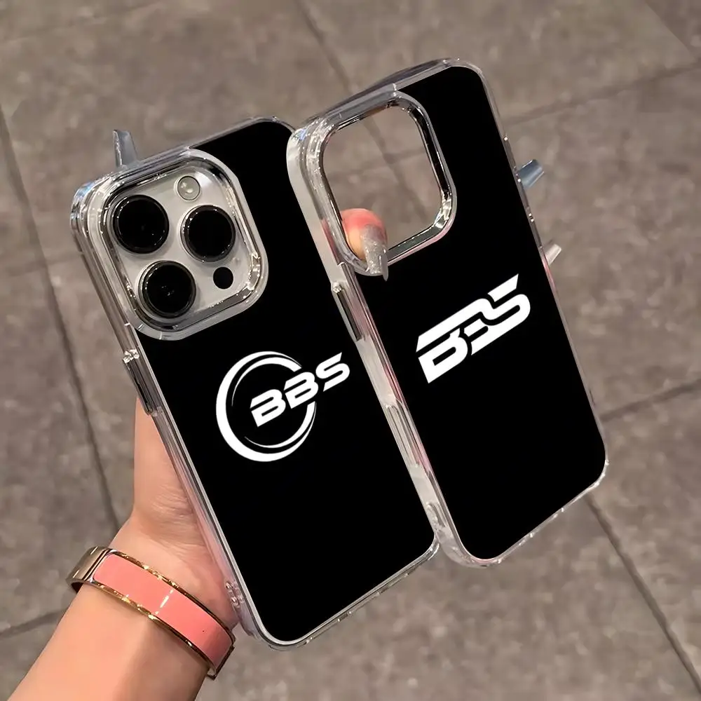 Funda para Teléfono con Logotipo BBS para iPhone 17 Air 16 E 15 14 13 12 11 Plus Pro Max, Carcasa Transparente Suave Electrochapada