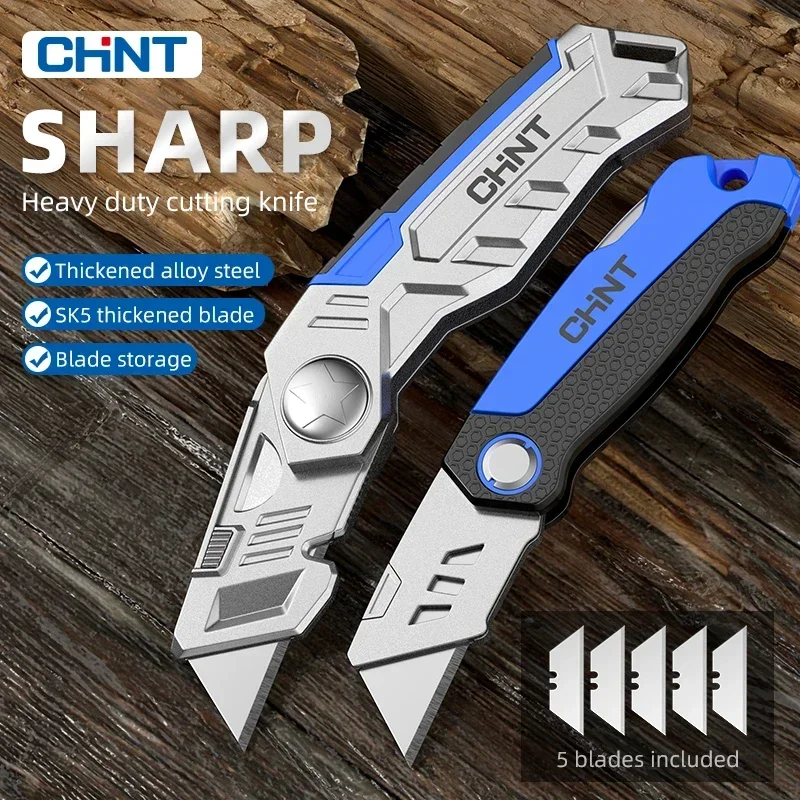 Multi-purpose utility knife retractable Heavy-duty steel folding Heavy-duty steel folding industrial-grade knives Cutting Sharp