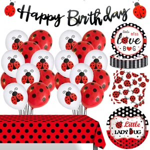 12 -Zoll -Ladybug Red Black White Polke Dot Dot Safari Safari Safare Ballon 12 Hauptverkäufe Lady Bug Geburtstagdekoration - №8