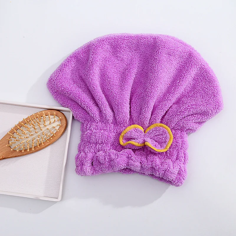 Women Hair Drying Hat Quick-dry Hair Towel Cap Hat Bath Hat Microfiber Solid Towel Cap Super Absorption Turban Hair Dry Cap