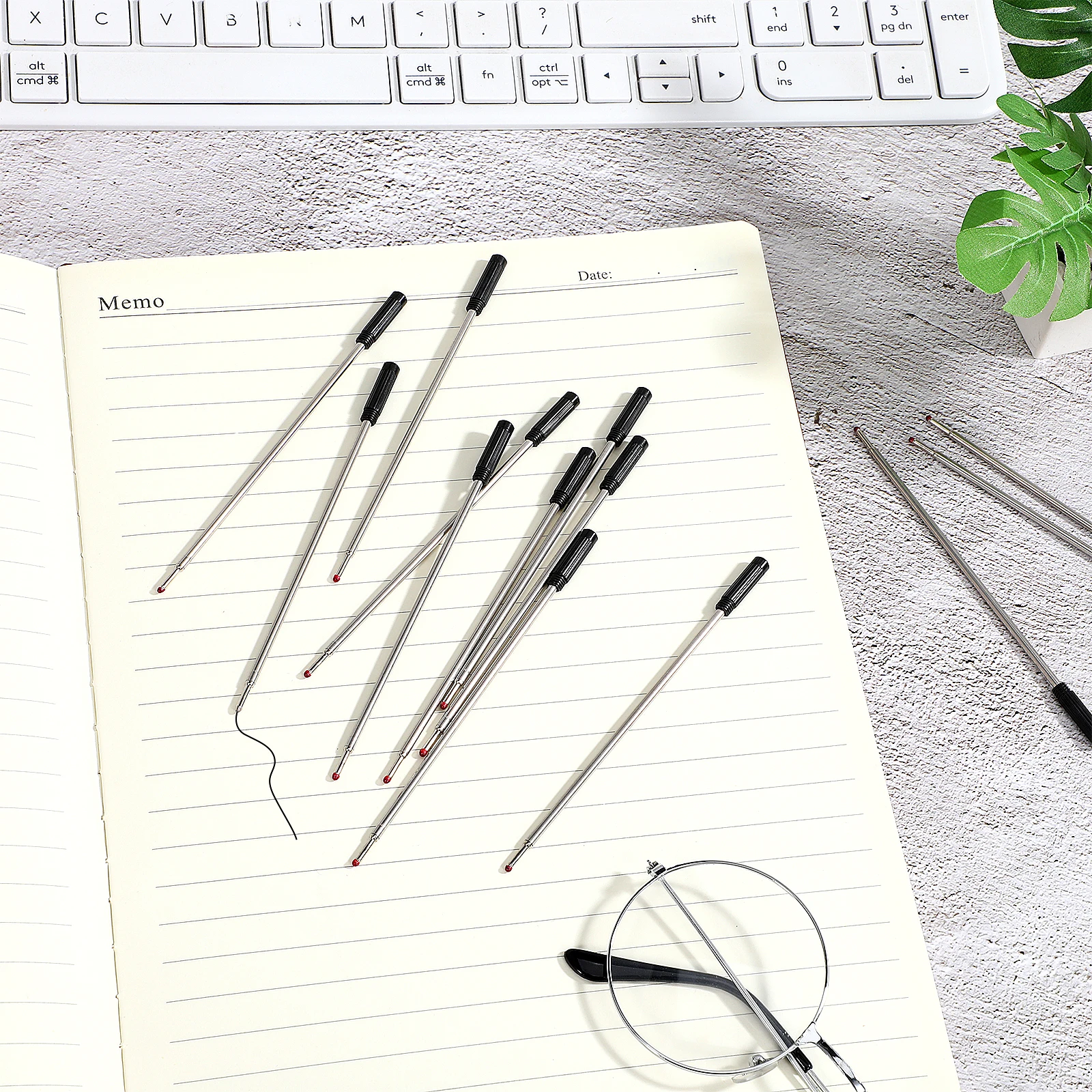 

25Pcs Neutral Gel Pen Refills Smooth Writing Decorative Fine Point Replacement Refills Creative Pen Tips for Study