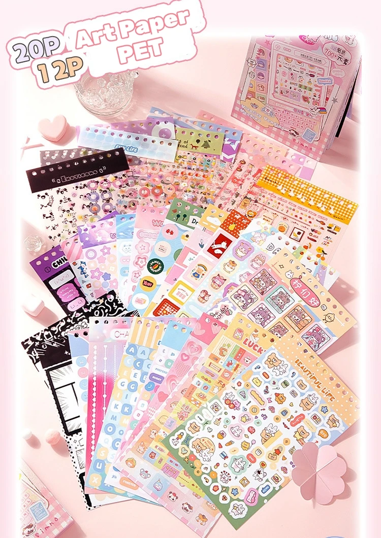 32-Page Element Sticker Book- Ultimate Korean Cute Sticker Collection for KPOP Toploader Deco, Planner Decor, Journaling & More